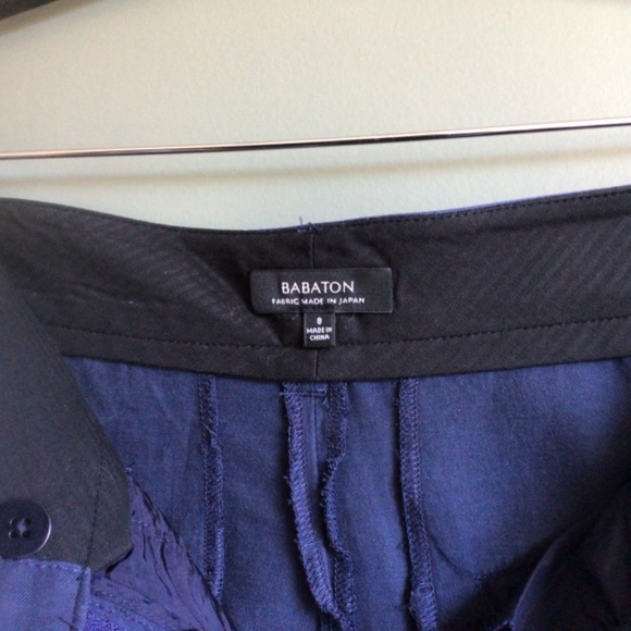 Aritzia Babaton pants deep blue, front slash pockets Sz 8 - Picture 9 of 11